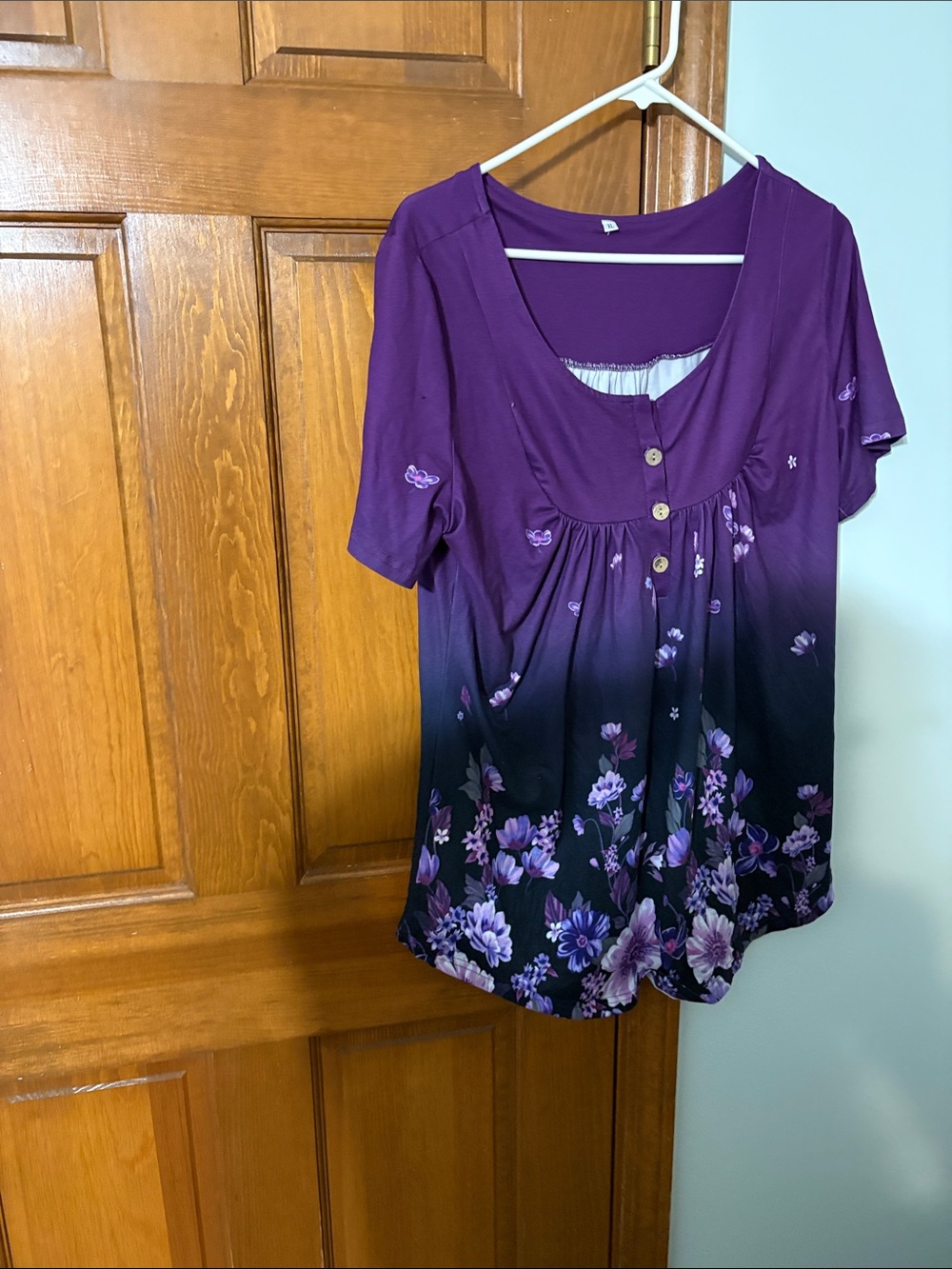 Purple Floral Ombre Women’s Top XL